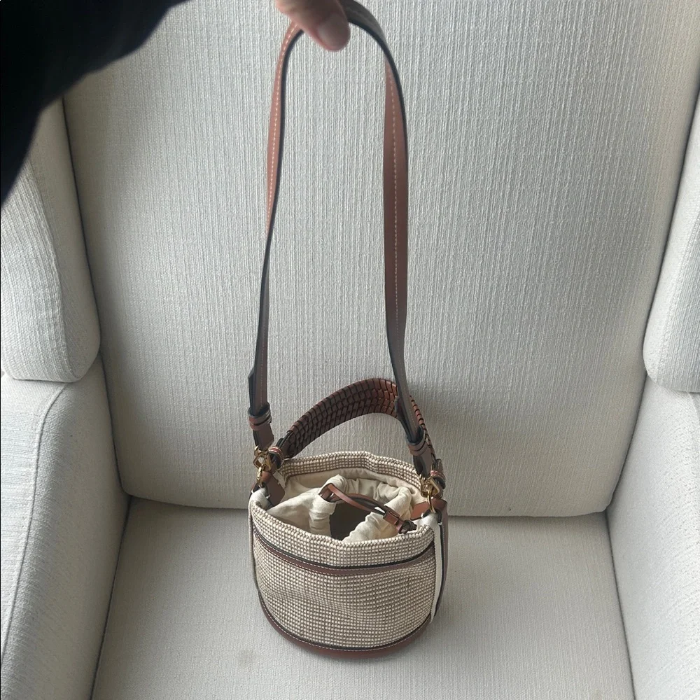 Zara Tan and Brown Woven Shoulder Bag - Picture 2 of 3